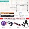 B BRANTON Ballet Barre Workout Equipment Bundle - 4’ Height Adjustable Lightweight 5 Piece Home Dance Set Including Ballet Bar and Leg Stretcher - Ballet Exercise Set for Home Practice
