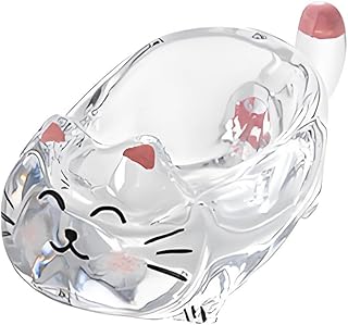 Dappen Dish Nail Cup Crystal Glass Cat Shape Monomer Cup Acrylic Nail Tips Liquid Powder Sequins Holder Container Crystal Dappen Dish for Monomer Nail Art Care Tools Manicure Tool (Style D)