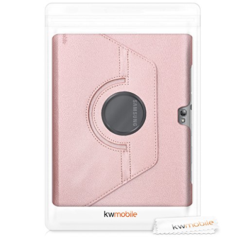 Kwmobile Rotating Case Compatible With Samsung Galaxy Note 10.1 N8000 / N8010 - Case Pu Leather Tablet Cover With Stand - Rose Gold #TOP6