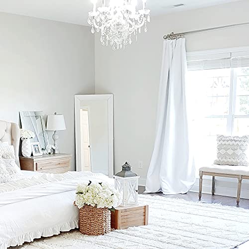 Nicetown White 100% Blackout Curtains 45 Inches Long, Rod Pocket Basement Completely Blackout Window Treatment Thermal Insulated Lined Drapes For Small Window (1 Pair, 52 Inches Width Each Panel) #TOP2
