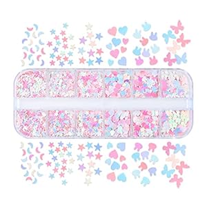 Fhkpsqkcn Nagel Glitzer Pailletten 12 Gitter Set
