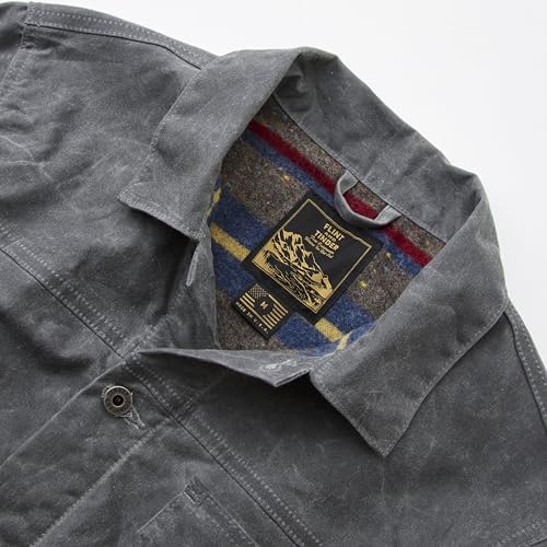 Image of Huckberry Flint and Tinder Men's Wool-Lined Waxed Trucker Jacket, Built for Layering