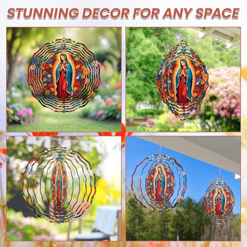Image of FLAGWIX Our Lady of Guadalupe Wind Spinner, 12 in Stainless Steel
