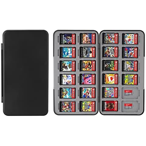 Vicloon Game Card Case Switch for Nintendo Switch, Game Card Holder Game Storage with 24 Cartridge Slots, Switch Game Holder case for Switch Game Card & SD Card Storage for Travel Carrying Case(Black) Cover
