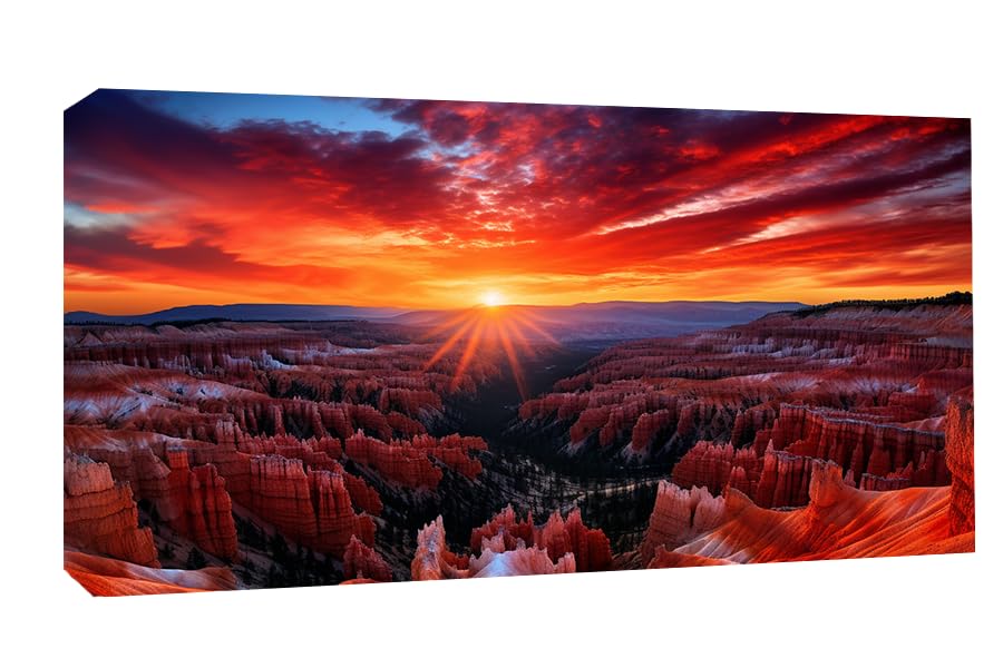 Peinture sur toile sans cadre de paysage pour décoration de salon moderne