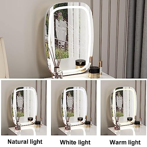 Tocador de maquillaje mini ZTGL con taburete y espejo LED 5