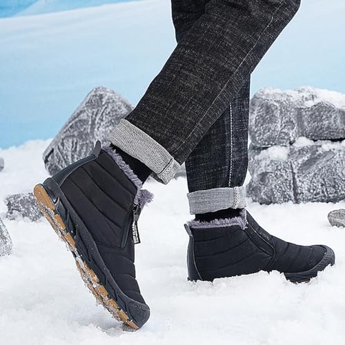 Snow Boots Waterproof Winter Shoes Men Fur Lined Ankle Boots Zipper Closure Slip on Outdoor Women3