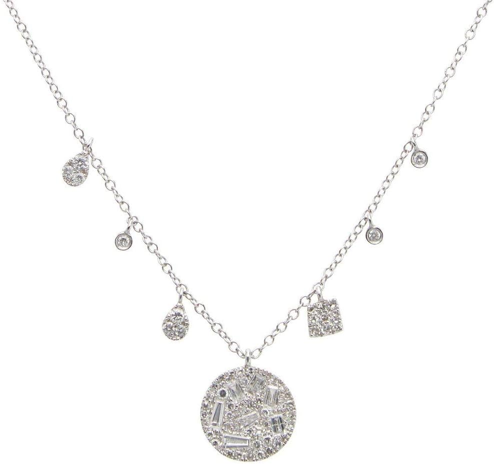 Meira T - Diamond Disc Necklace with Diamond Accents