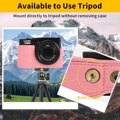 Funda de cámara Rieibi ZS99 en cuero PU para Panasonic Lumix DC-ZS99 miniatura 5
