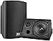 Pyle Waterproof Wall Mount Speaker System - 5.25 Inch Active + Passive Pair Wireless Bluetooth Compatible Indoor/Outdoor Stereo Sound Set with AUX IN - Pyle PDWR52BTBK (Black)