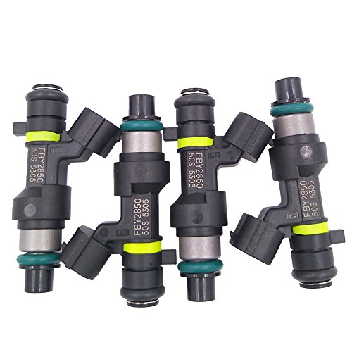 JESBEN FJ1056 4pcs Set Fuel Injectors 18 Holes Nozzles Replacement for Sentra 2007-2012 NV200 2013-2017 2.0L MR20DE Cube 2009-2014 Versa 1.8L 2007-2012 MR18DE FBY2850 16600-EN200