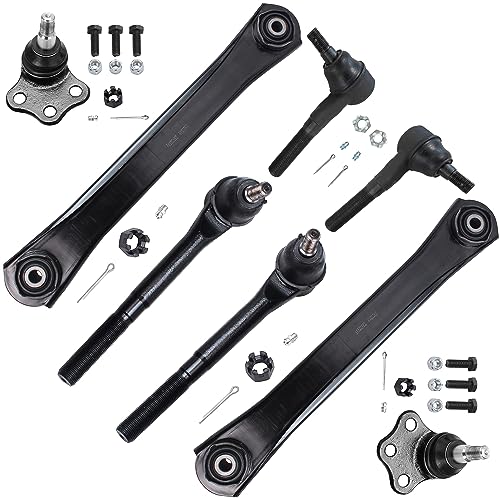 Image of Detroit Axle - 2WD Front Upper Control Arm Tie Rod Replacement for 2002-2002 Dodge Ram 3500 w /Solid Front Axle - 8pc Kit