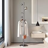 Garderobenleiste mit 8 Haken und stabilem Sockel für Eingangsbereich und Schlafzimmer, freistehendes Design für einfachen Zugang und effizientes Raummanagement