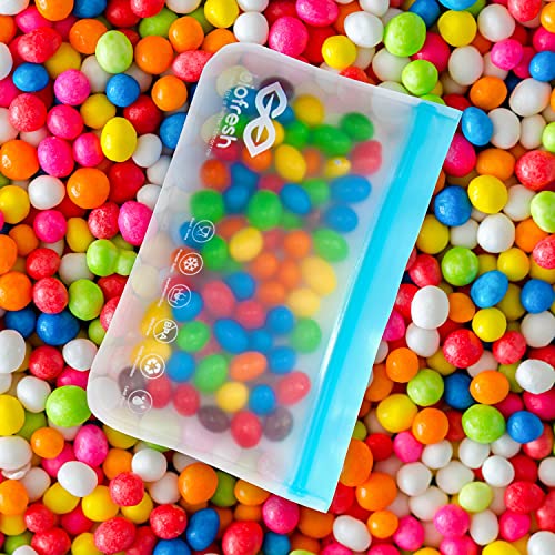 Reusable Multi-Purpose Storage Bags 4 Pack Leakproof Peva Ziplock Freezer Bags For Kids Snack,Sandwich,Lunch,Food,Travel Organizer (Blue, Pack Of 4 (4 Snack Pack)) #TOP6