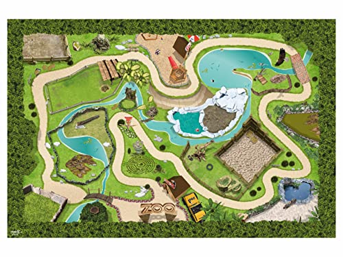 Tierpark/Zoo Tischdecke abwaschbar für Kinder | STD03 | Spieldecke 150 x 100 cm | ideales Zubehör...
