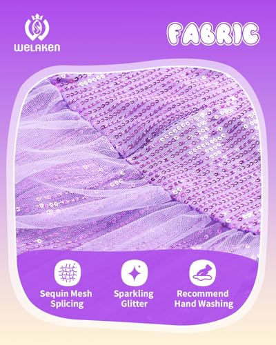 Girls Sequin Tulle Dress Sparkly Mesh Overlay Party Gown4