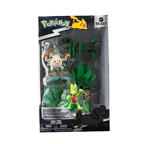 Bizak Pokemon Mini Mundo La Jungla + 2 Figuras Mankey & Treecko, playset con Diferentes Niveles y...