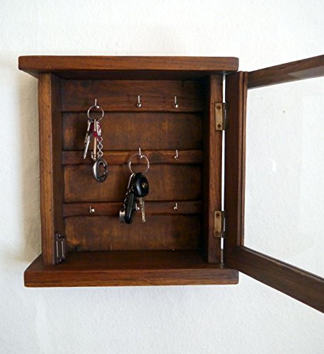 livasia Schlüsselschränkchen aus Teakholz, Schlüsselkasten, Holzschränkchen für Schlüssel (Handarbeit)