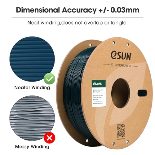 Image of eSUN High Speed PLA+ Filament 1.75mm, 3D Printer Filament Speedy PLA Plus for Fast Printing, Dimensional Accuracy + /- 0.03mm, 1KG Cardboard Spool (2.2 LBS) 3D Printing Filament for 3D Printers, Green