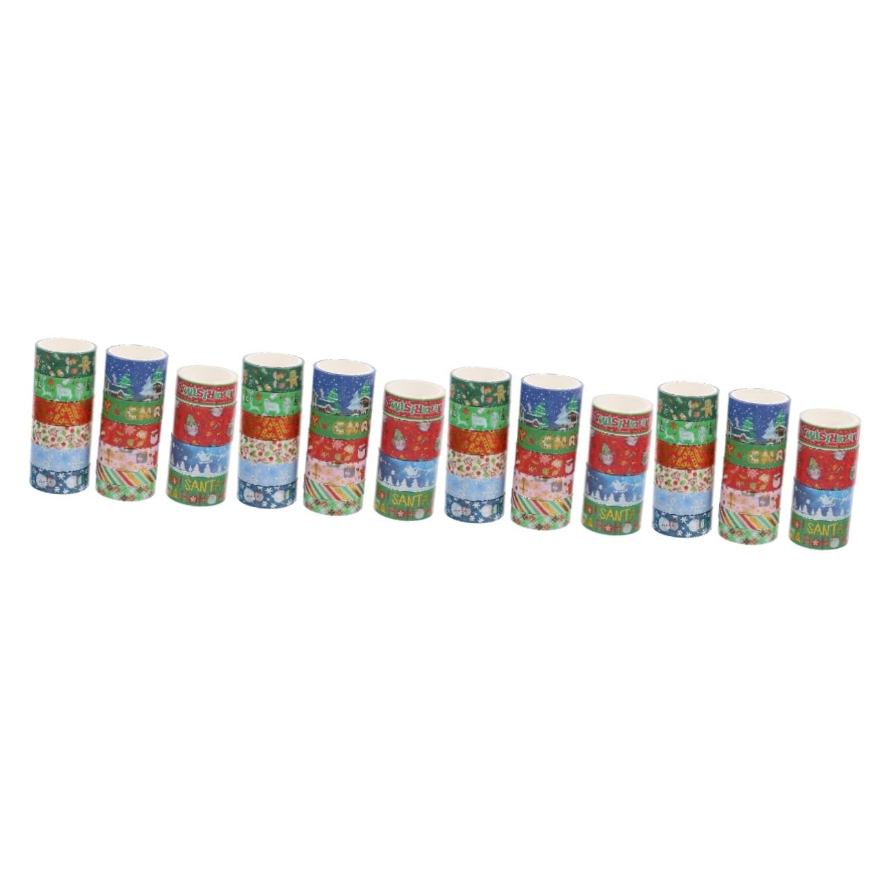VILLCASE 4sets Pegatinas Decorativas Diy De Cinta Washi Navideña Con Estampado En Caliente (16 Uds) /rollo Alfabeto Doble Sticker Paper Washi Tapes Cintas Washi Papel Japones 16 Rolls*4