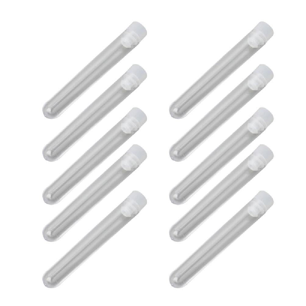 Bogjiru 10Pcs Clear Sewing Needle Storage Tube Plastic Pin Bottle Beads Button Container Box Holder Felting Needle Sewing Needle Container