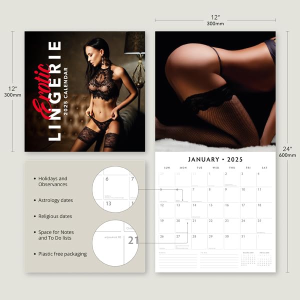 Erotic Lingerie 2025 Square Wall Calendar by Red Robin Publishing - BigaMart Erotic Lingerie 2025 Square Wall Calendar by Red Robin Publishing - BigaMart