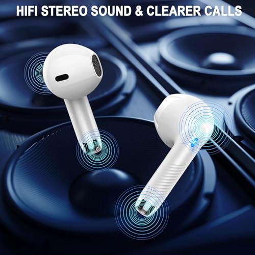 Image of Wireless Bluetooth 5.4 Earbuds, Ear Buds LED Power Display Headphones 6D Stereo, Bluetooth Earbuds in-Ear Noise Cancelling Mic, 40H Playback Mini Case IP7 Waterproof Sports Earphones for Android iOS
