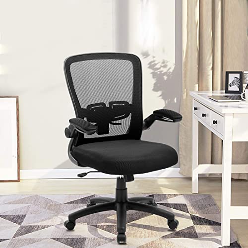 Ergonomic Desk Task Chair Clearance With Adjustable Height, Lumbar Support, High Back Mesh Computer Executive Chair With Flip Up Armrests For Home Office - 300Lb #TOP5