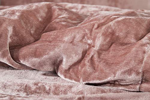 Madhu International Crushed Rose Velvet Duvet Cover - Made Of Premium Rayon Velvet - Queen Size Duvet And Pillow Cover Set Of 3 - Luxury Boho Bedding - Uo Comforter Cover Quilt - 90 Inches X 90 Inches #TOP5