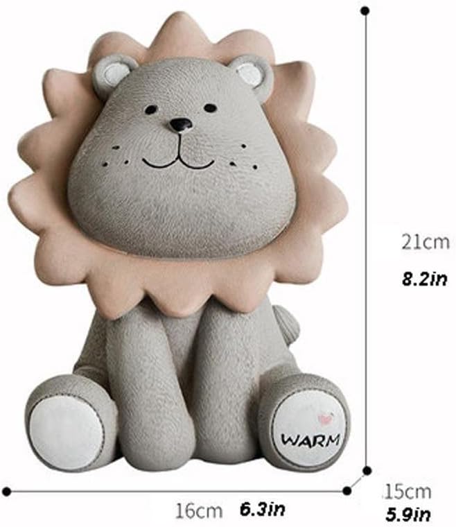 Piggy Bank Lion Piggy Bank Large Creative Coin Child Piggy Bank Decoration Living Room Decoration Birthday Coin Bank(A) image 2