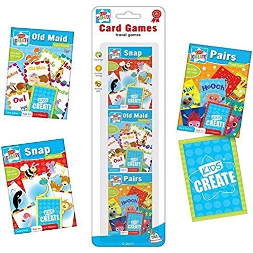 SET OF 3 PACKS CHILDRENS ASSORTED CLASSIC CARD GAMES SNAP PAIRS OLD MAID by Anker International