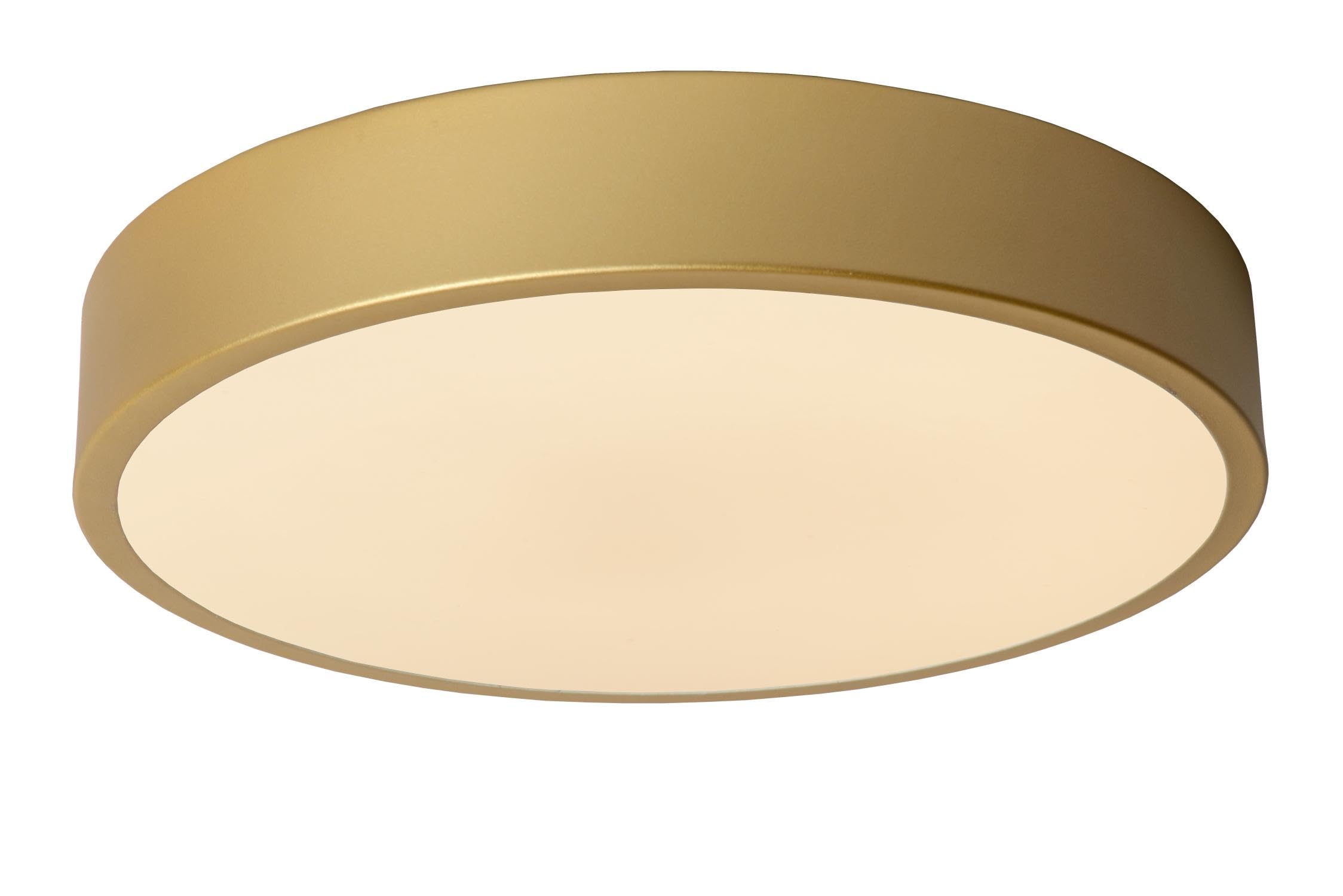 LUCIDE UNAR - Deckenleuchte - Ø 30 cm - LED 3 StepDim - 1x18W 2700K - Mattes Gold/Messing
