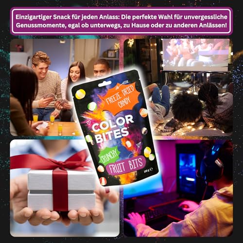 Color Bites – Gefriergetrocknete Süßigkeiten - Freeze Dried Candy - Geschmack Fruit - 100 g Knusprige Vegan Bonbons – American Candy & TikTok Trend – Bild 6