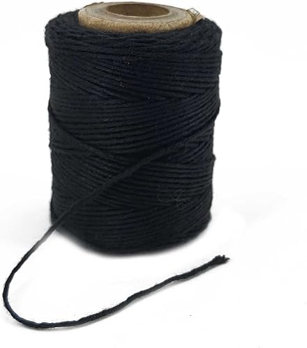 Miniatura 5 de Aumni Crafts Hilos rígidos de poliéster sin encerar de 0.039 pulgadas (2 rollos x 0.88 onzas, aproximadamente 60 yardas) en blanco y negro para