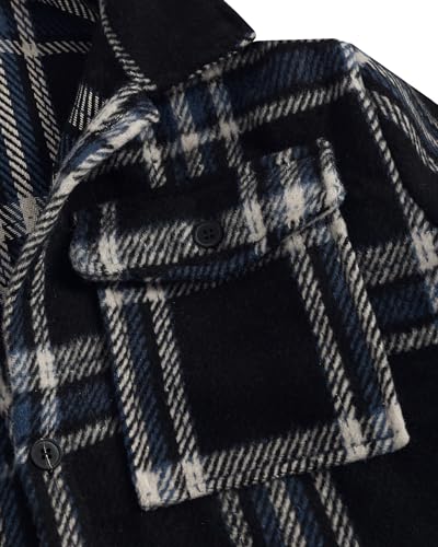 Image of ZAFUL Unisex Plaid Flannel Shirt Jacket Button Down Long Sleeve Pocket Coat Outwear | Mens Fall Clothes Lightweight Long Sleeve Button Down Flap Pocket Jacket Tops for Fall&Winter 2026