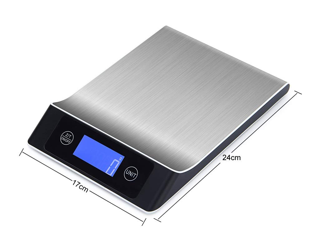 Báscula de cocina electrónica digital Báscula multifunción, digital profesional 5 kg / 11 lb Báscula postal electrónica for alimentos Equilibrio de peso Herramienta de cocina Botón táctil Preciso