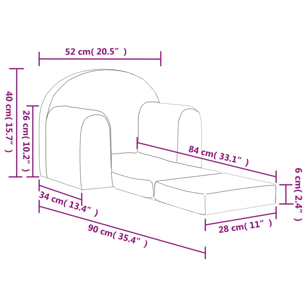 vidaXL Canapé-lit pour Enfants, Lit de Jour avec Dossier et Accoudoirs, Lit d'Invité pour Tout-Petits Chambre Salon Maison, Rose Peluche Douce