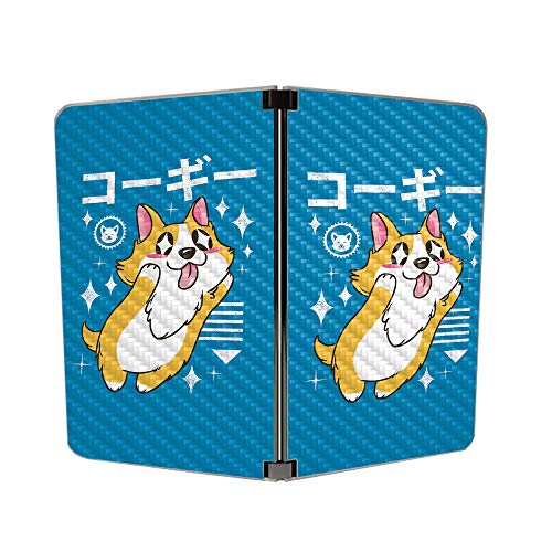 Image of MightySkins Carbon Fiber Skin for Microsoft Surface Duo - Corgi Kawaii | Protective, Durable Textured Carbon Fiber Finish | Easy to Apply, Remove, and Change Styles | Made in The USA