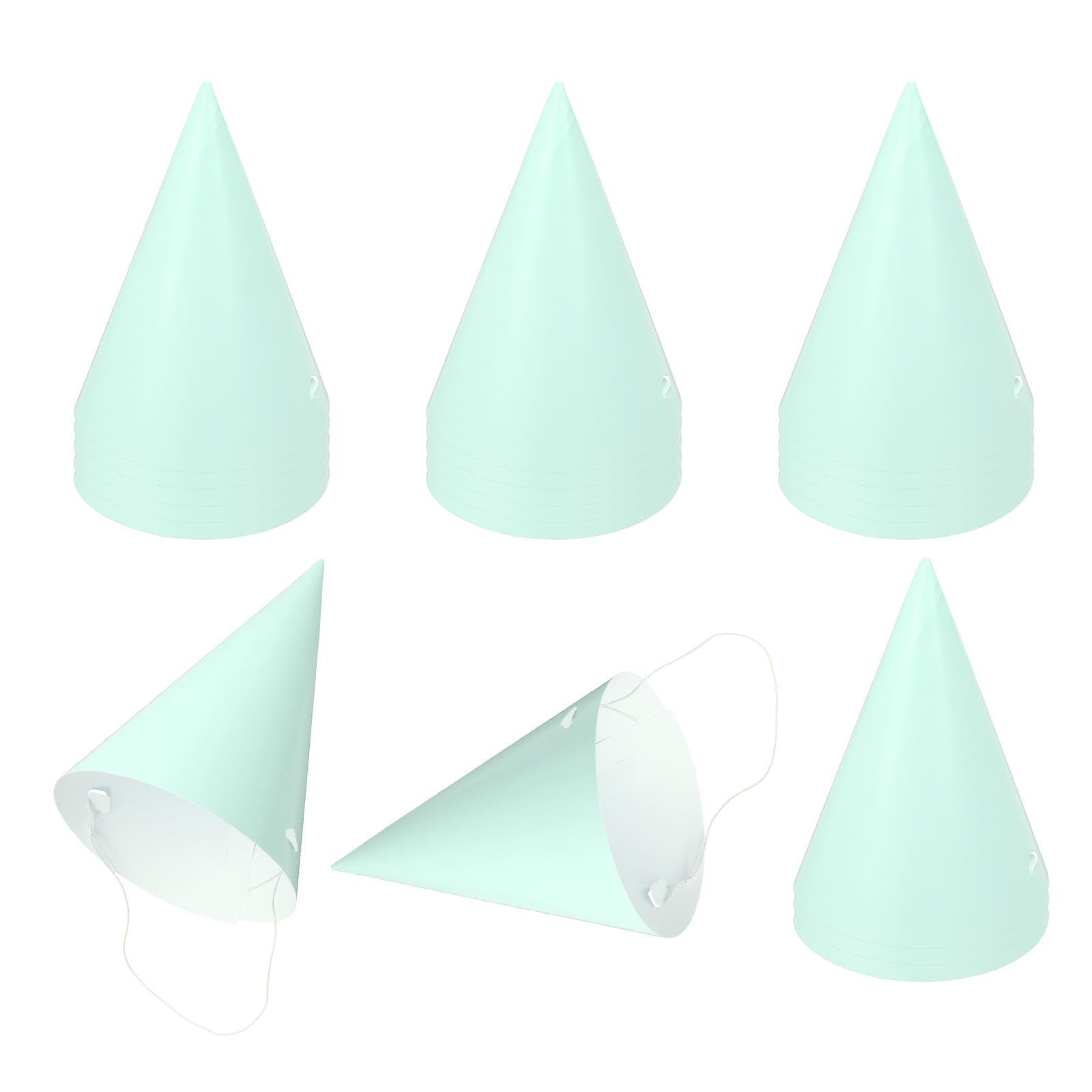 sourcing map 20Pcs Mini Birthday Party Hats, Colorful Paper Party Hat, Adjustable Cone Caps Birthday Decorations for Stuffed Animals Adults Parties Supplies Wedding Celebration, Cyan