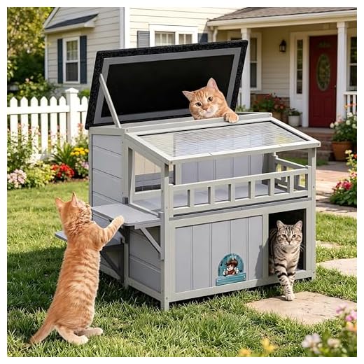 2-Tier Warm Wood Cat Shelter