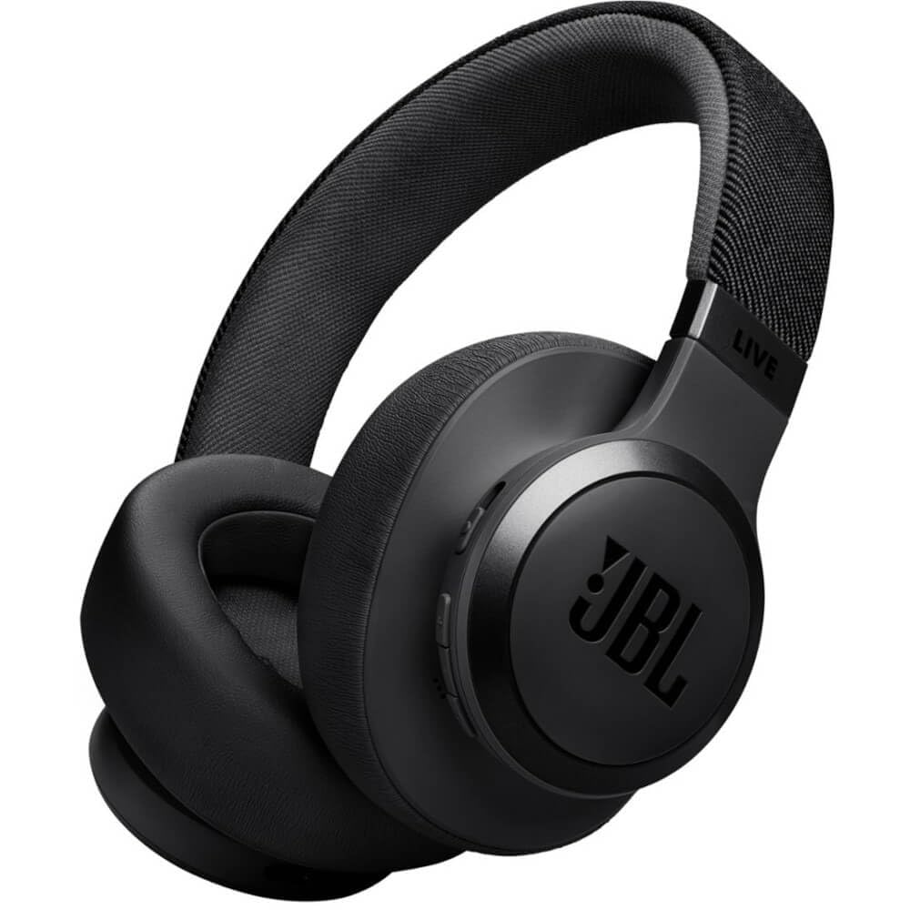 JBL Live 770NC - Wireless Over-Ear Headphones with True Adaptive Noise Cancelling with Smart Ambient, Up to 65 Hours of Battery Life, Comfort-fit Fabric Headband & Carrying Pouch (Black) (Renewed)