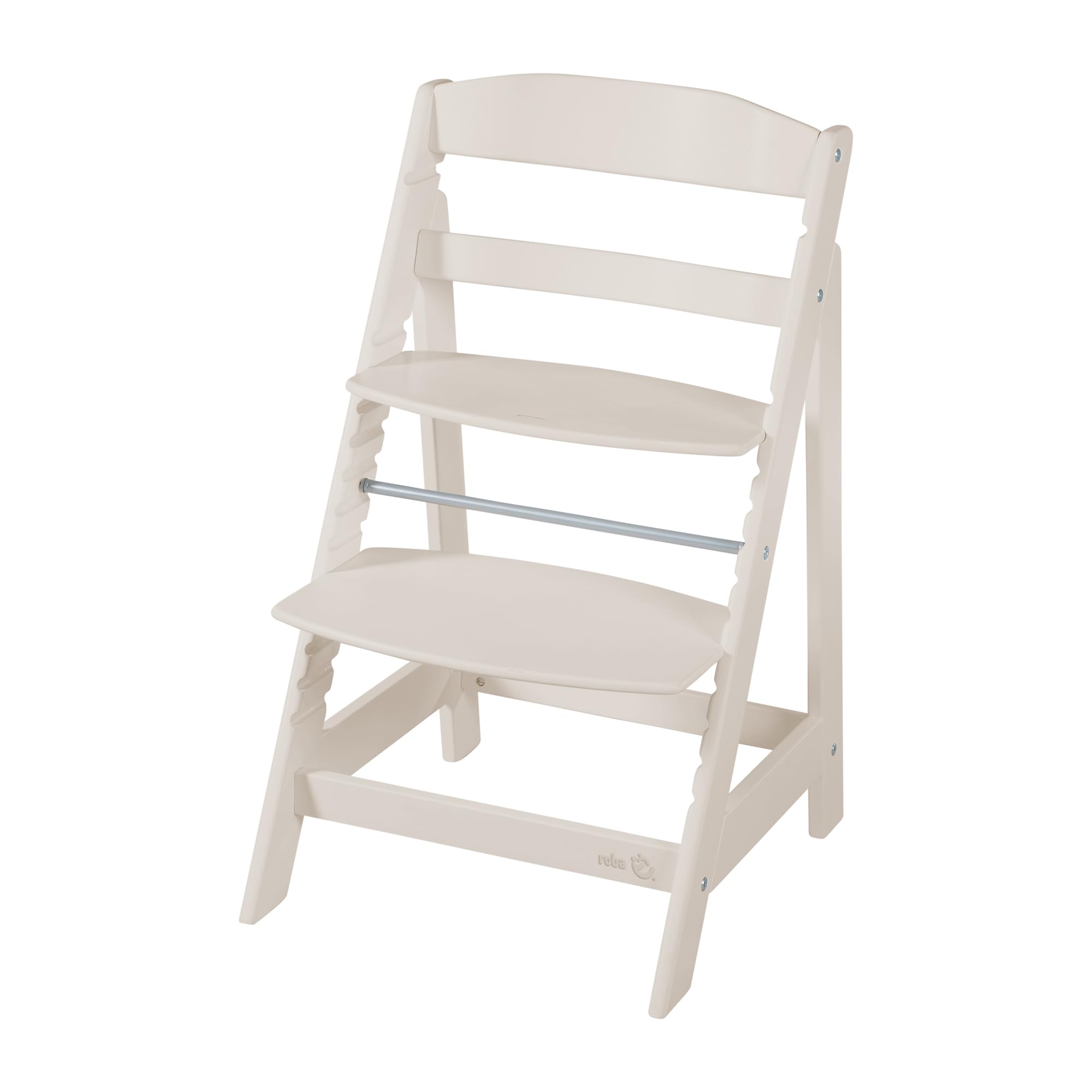 roba Seggiolone Pappa per Bambini e Neonati Sit Up Flex - Evolutivo - dalla Nascita fino alla Fanciullezza - Robusto ed Ergonomico - Legno Laccato - Beige/Cashmere