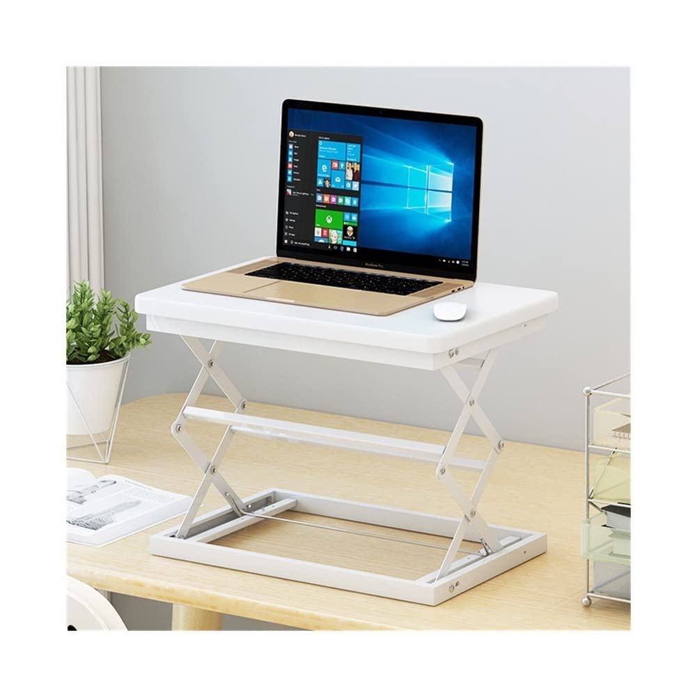 Convertisseur de Bureau Assis-Debout réglable avec 4 Niveaux de Hauteur – Convient pour Une Utilisation à la Maison et au Bureau (Blanc)