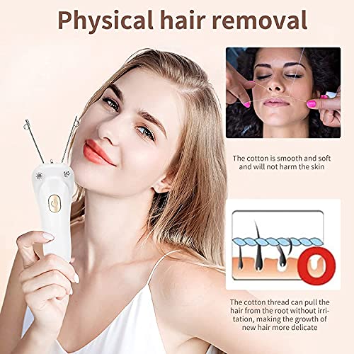 Haarentferner, Elektrischer Haarentfernung Geräte, Gesichtshaarentferner, Baumwollfaden Haarentferne, Haarentfernungswerkzeug für Gesicht Ganzkörper(Gold) - Image 5