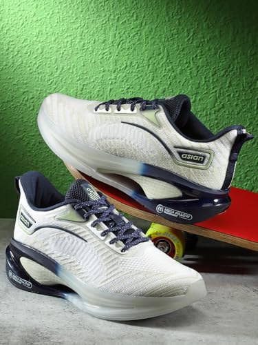 Image of ASIAN Men's SUPERSTAR-01 Sports Running Shoes with Superior Cushioning | Memory Foam Insole Casual Sneaker Shoes for Men's & Boy's (White Pista, 7),UK 7