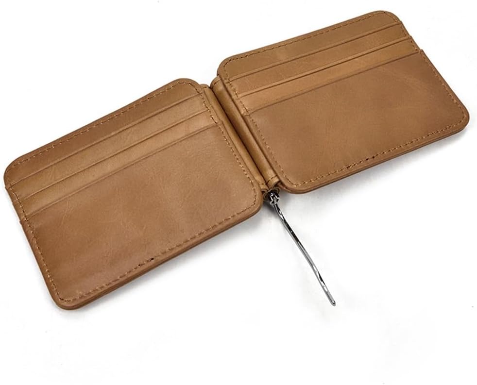 Real Pickup Wrap Crazy Horse Leather Dollar Chuck Layer Cattle Clip Men Women(D)