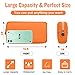 Nylon Small Makeup Bag for Purse, Cute Preppy Makeup Bag Cosmetic Zipper Pouch Purse, Waterproof Portable Travel Toiletry Bag Clutch Makeup Brush Bag Organizer Storage for Women Men Girls(Orange)