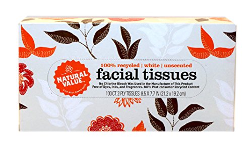 Natural Value Facial Tissues 2-Ply Unscented (30x100CT )