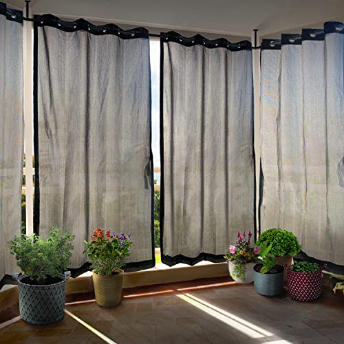 Image of HIPPO HDPE 230 GSM Outdoor Loop Curtain (Cool-Grey, 3FTX4.5FT, Solid)