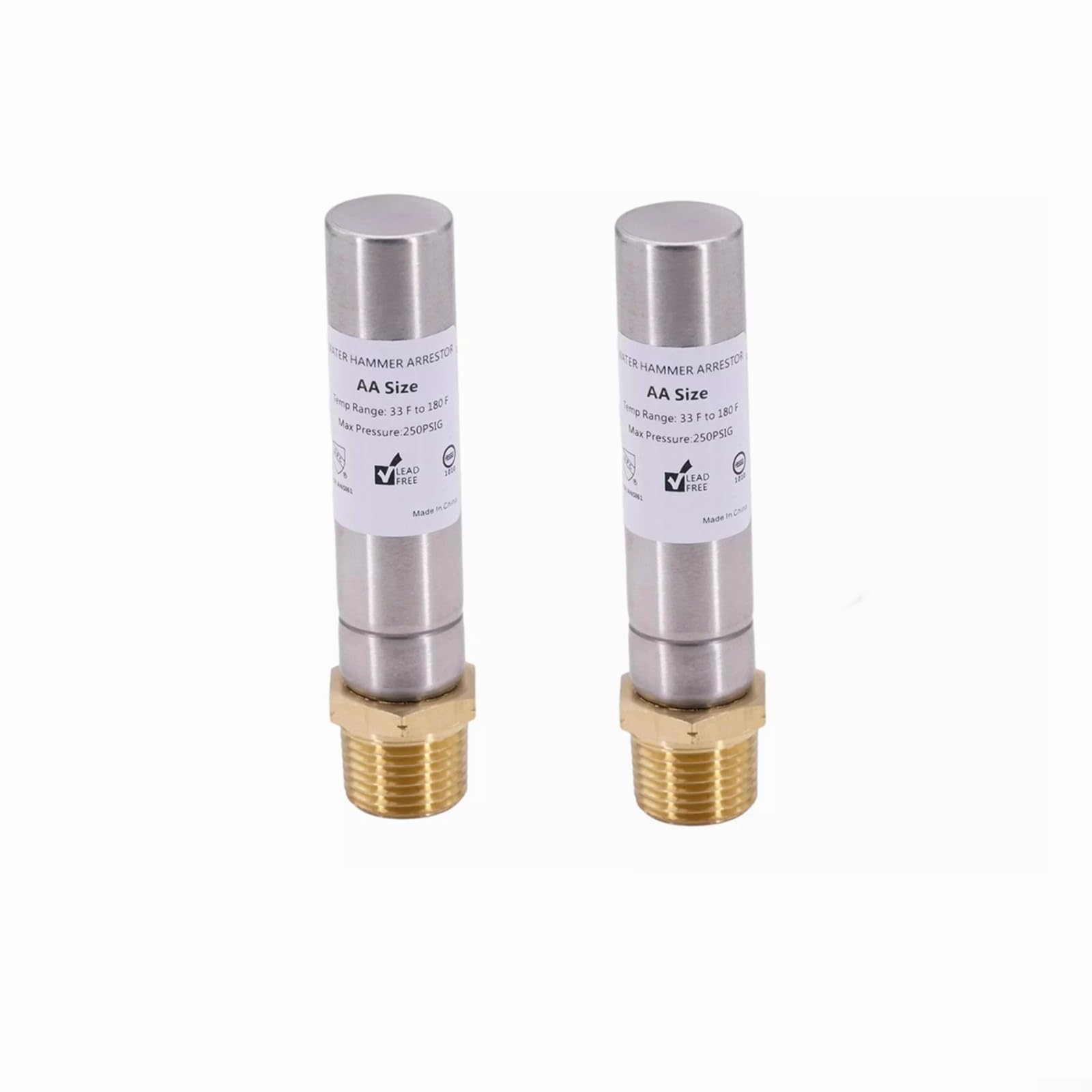 2Pcs Stainless Steel Water Hammer Arrestor for Washing Machine 1/2" NPT Thread, For Washing Machine, Laundry, Reduce Banging Noise